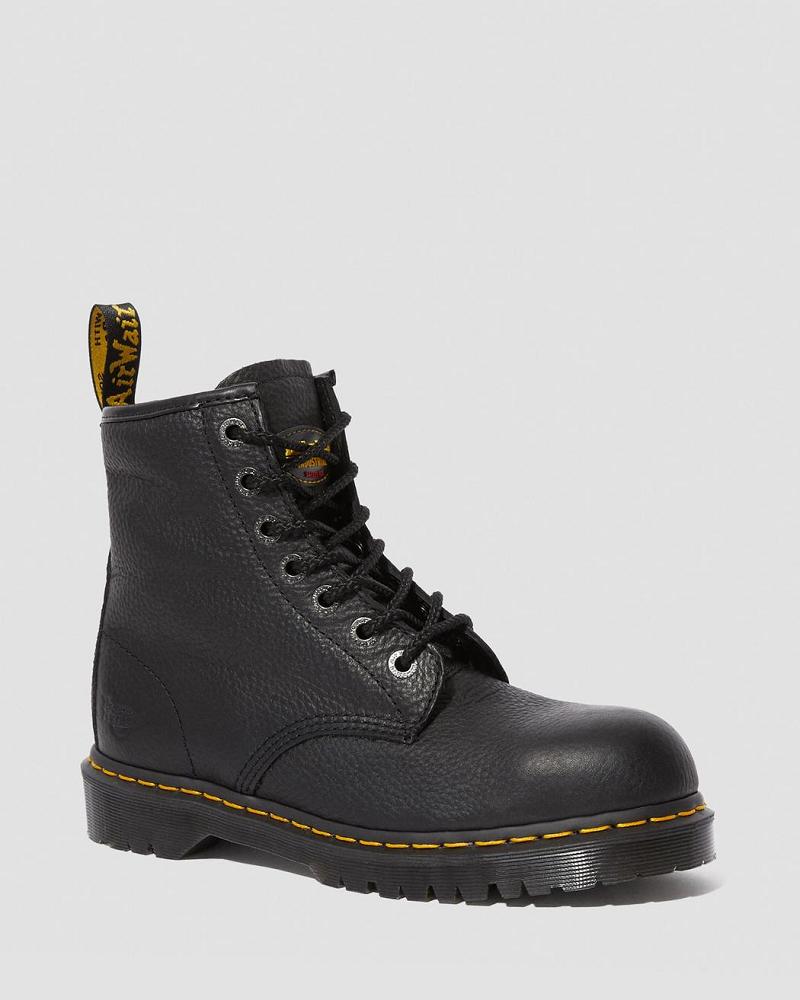 Men\'s Dr Martens Icon 7B10 Leather Steel Toe Work Boots Black | AU 651SGL